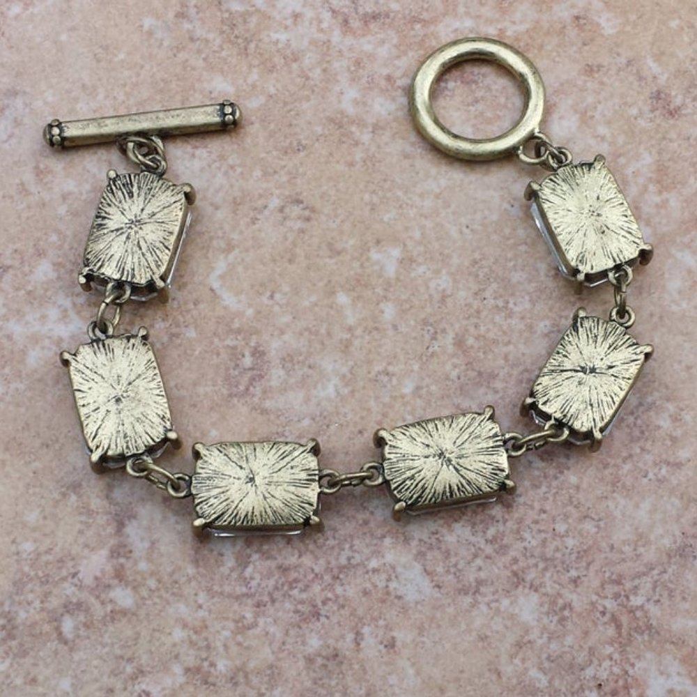 Clear Rectangular Large Rhinestones Bracelet - image 3